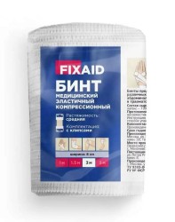 Бинт эластичный компрессионный, Fixaid (Фиксэйд) р. 3мх8см №1 средней растяжимости