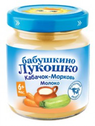 Пюре Бабушкино лукошко кабачок морковь молоко 5 мес 100 г